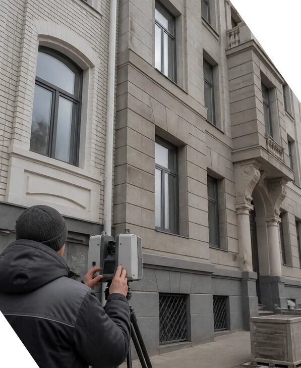 Лазерное сканирование фасадов зданий для обследования в Куйбышеве